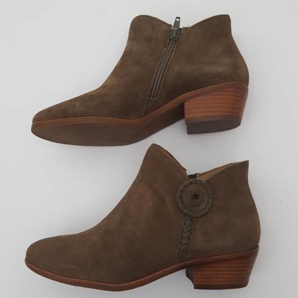 NEW Jack Rogers Peyton olive suede bootie Women size 6.5 M - Picture 5 of 8
